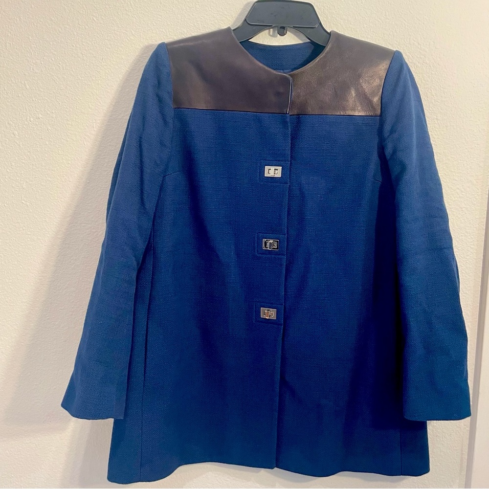 Sandro jacket leather and fabric